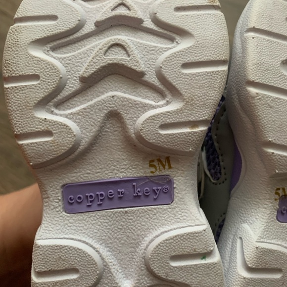 Purple multi color Velcro slip on sneaker, Copper Key Brand size US 5 infant, - Picture 8 of 8